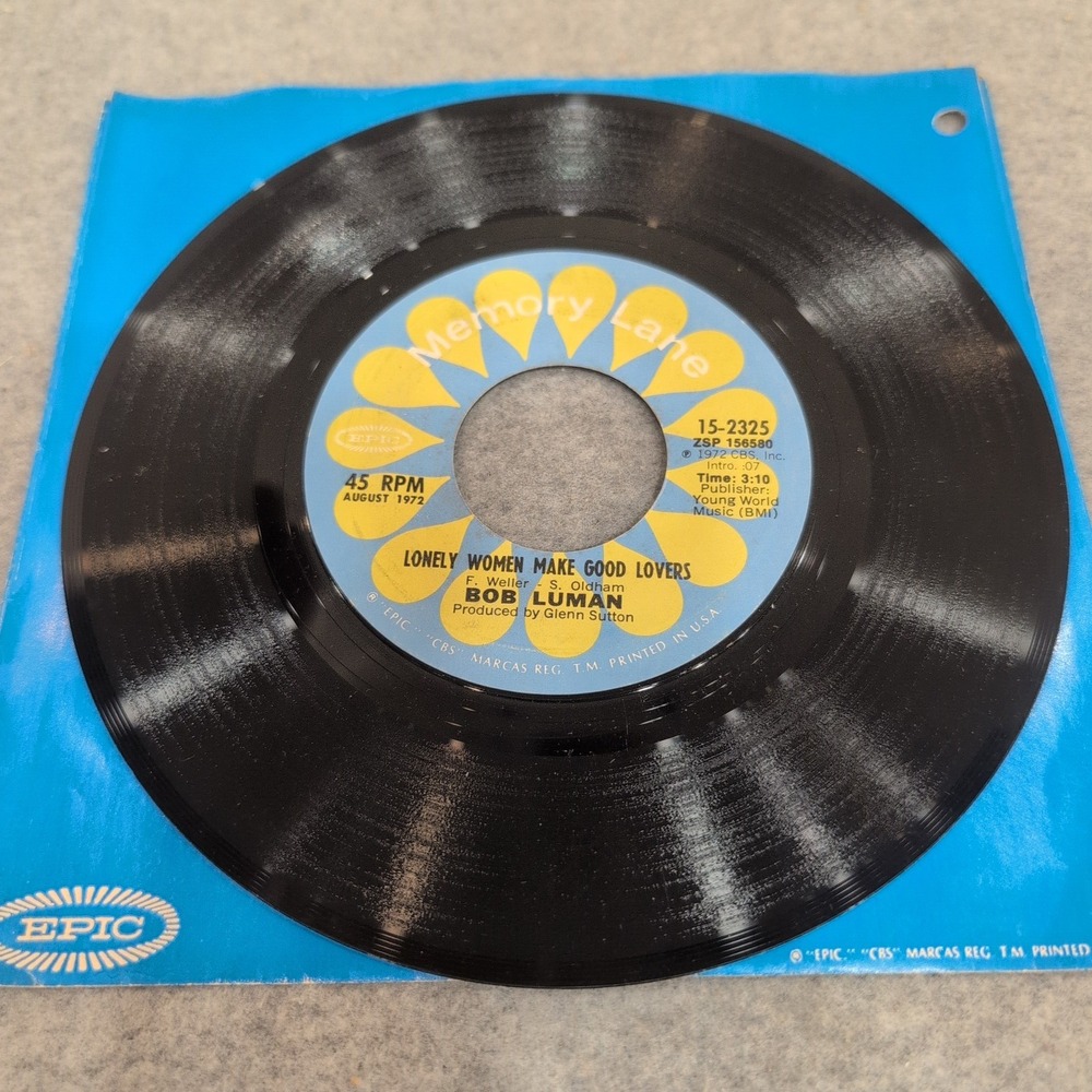 Bob Luman When You Say Love Lonely Women Make Good Lovers 45 RPM Epic 15-2325 - Picture 3 of 3